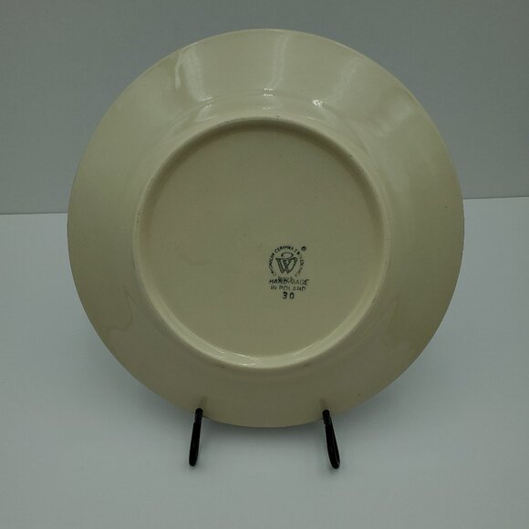 Polish Pottery Wiza Peacock Apple Dinner Plate Peacock & Apples Luncheon Plate - Picture 3 of 6